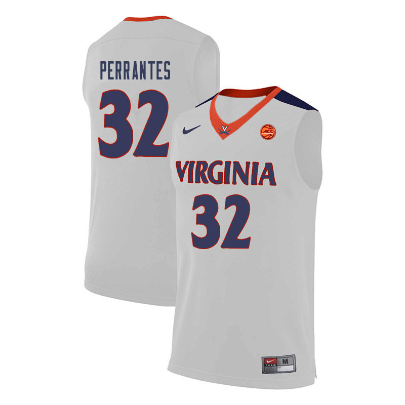 Men Virginia Cavaliers #32 London Perrantes College Basketball Jerseys-White